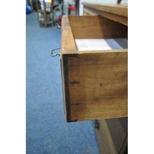 1198 - A 20TH CENTURY SATINWOOD DRESSING CHEST, with a single bevelled edge mirror, flanked by two smaller ... 