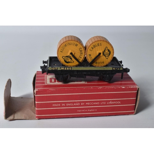 193 - FOUR BOXED HORNBY DUBLO LOW SIDED WAGON WITH CABLE DRUM LOAD (4646), all with Aluminium Wire and Cab... 