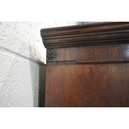 1229 - A GEORGIAN MAHOGANY CHEST ON CHEST, fitted with two short over six long drawers, raised on bracket f... 