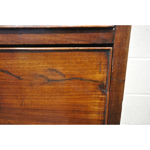 1229 - A GEORGIAN MAHOGANY CHEST ON CHEST, fitted with two short over six long drawers, raised on bracket f... 