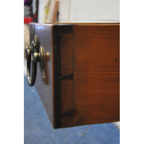 1237 - A VICTORIAN MAHOGANY LOWBOY, fitted with one long drawer, above two short drawers, with a wavy front... 