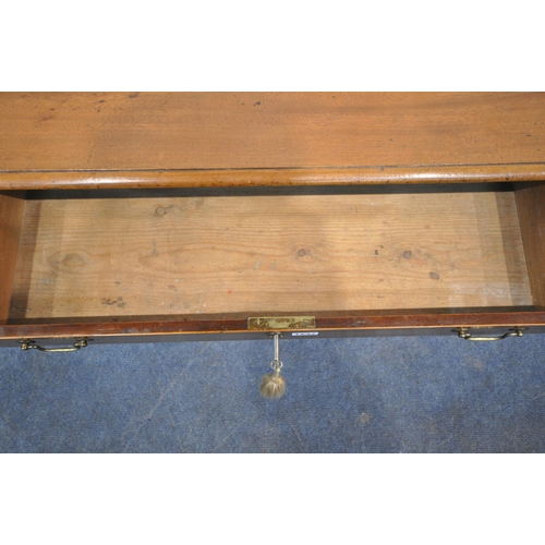 1237 - A VICTORIAN MAHOGANY LOWBOY, fitted with one long drawer, above two short drawers, with a wavy front... 