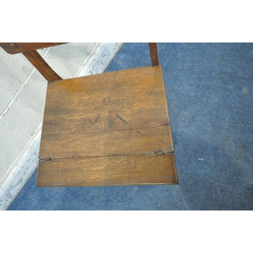 1244 - A SET OF ARTS AND CRAFTS OAK LIBRARY STEPS (condition report: rickety frame, historical marks, scuff... 