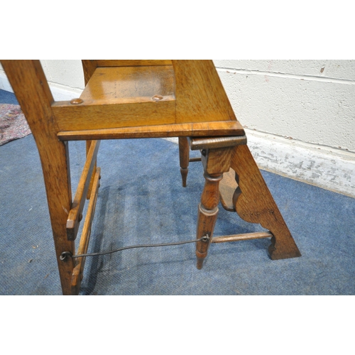 1244 - A SET OF ARTS AND CRAFTS OAK LIBRARY STEPS (condition report: rickety frame, historical marks, scuff... 