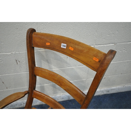 1268 - AN EARLY 20TH CENTURY ELM SEATED ROCKING CHAIR, width 62cm x depth 71cm x height 103cm (condition re... 