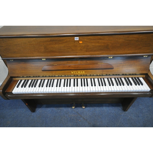 1271 - A WELMAR WALNUT CASED UPRIGHT PIANO, serial number 73083, width 139cm x depth 57cm x height 100cm, a... 