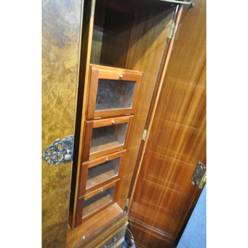 1274 - A 20TH CENTURY QUEEN ANNE STYLE WALNUT FOUR PIECE BEDROOM SUITE, comprising a double door wardrobe, ... 