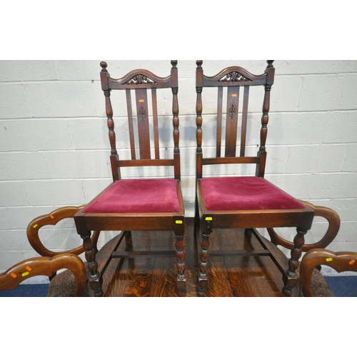 1292 - A 20TH CENTURY OAK BARLEY TWIST DROP LEAF TABLE, open width 119cm x closed width 45cm x depth 91cm x... 