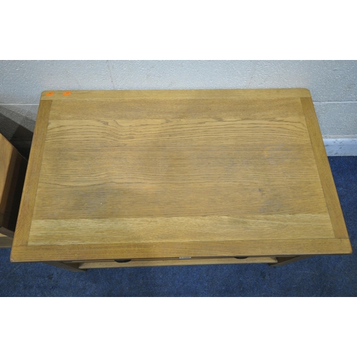 1308 - A WILTSHIRE PREMIUM OAK RECTANGULAR COFFEE TABLE, with a double sided drawer, and an undershelf, wid... 