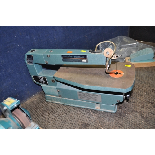 1064 - A CLARKE METALWORKER BENCH GRINDER with fine and polishing discs fitted, a bag of loose discs, and a... 