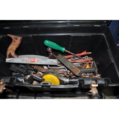 1078 - THREE TOOLBOXES, AND A CASE CONTAINING AUTOMOTIVE TOOLS including sockets, ratchets, spanners, screw... 