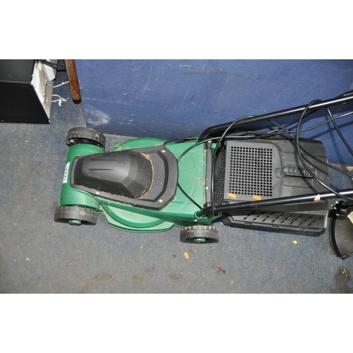 1090 - A B&Q ELECTRIC LAWN MOWER with grass box, a MacAllister electric strimmer (both PAT pass and working... 