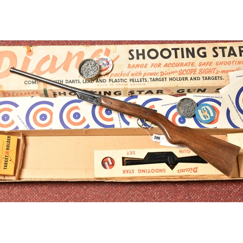 286 - A BOXED DIANA SHOOTING STAR GUN SET, comprising a Diana Mod 16 break barrel .177 air rifle, no visib... 