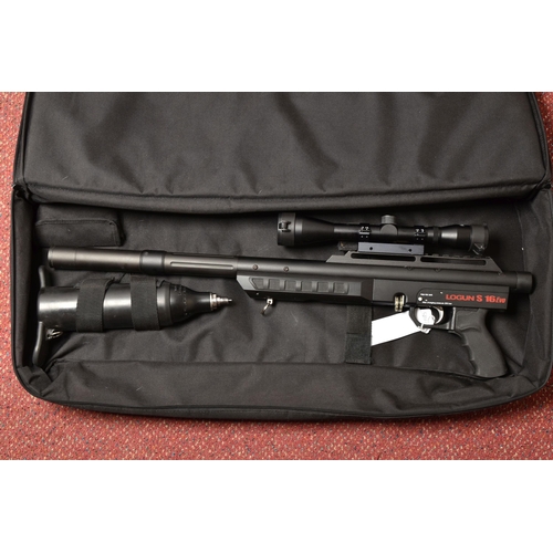 289 - A LOGAN S 16 EVO PCP POWERED .22 AIR RIFLE, serial no.00168, with one double stack rotary magazine, ... 