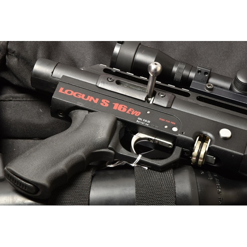 289 - A LOGAN S 16 EVO PCP POWERED .22 AIR RIFLE, serial no.00168, with one double stack rotary magazine, ... 