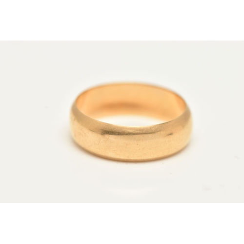 1 - AN 18CT GOLD BAND RING, plain polished band ring, approximate width 5mm, hallmarked 18ct Birmingham,... 