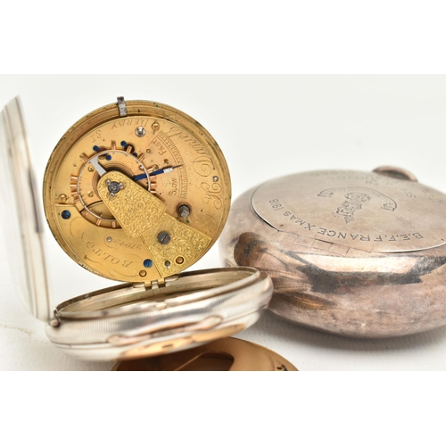 102 - A SILVER MILITARY SNUFF BOX AND A SILVER OPEN FACE POCKET WATCH, the snuff box of a polished circula... 