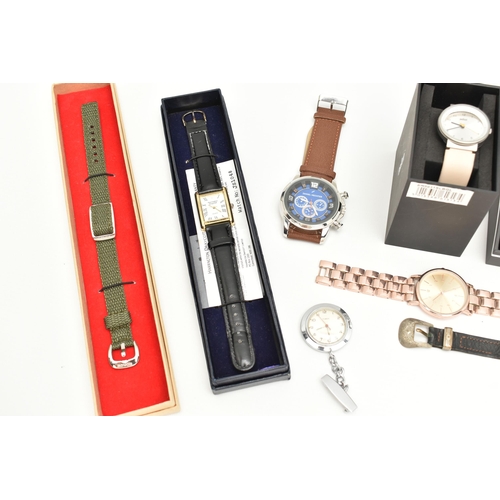 111 - AN ASSORTMENT OF WRISTWATCHES AND A NECKLACE, ten wristwatches, names to include Sekonda, Braun, Sha... 