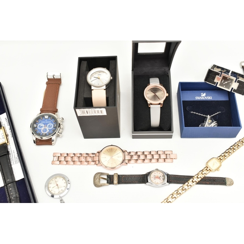 111 - AN ASSORTMENT OF WRISTWATCHES AND A NECKLACE, ten wristwatches, names to include Sekonda, Braun, Sha... 