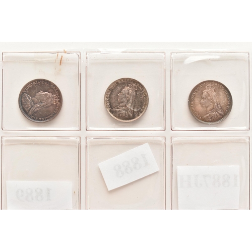 134 - A PARCEL OF VICTORIA THREEPENCE 3d COINS, Jubilee head 1887, 1888 some ware, 1889