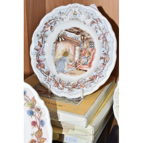 309 - FOUR BOXED ROYAL DOULTON 'BRAMBLY HEDGE' AFTERNOON TEA PLATES comprising 'Spring,' 'Summer,' 'Autumn... 