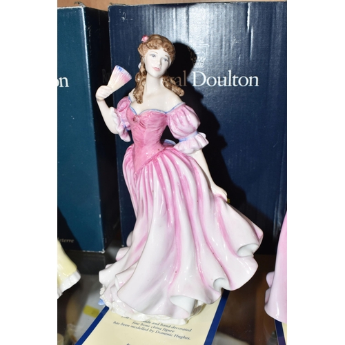 310 - A GROUP OF SIX BOXED ROYAL DOULTON FIGURINES to include 'Danielle' HN3001 (evidence of writing to th... 