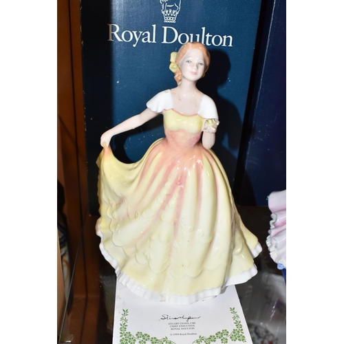 310 - A GROUP OF SIX BOXED ROYAL DOULTON FIGURINES to include 'Danielle' HN3001 (evidence of writing to th... 