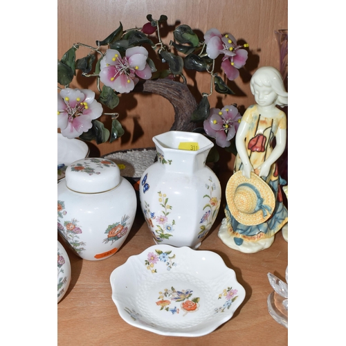 311 - A GROUP OF DECORATIVE CERAMICS AND GLASS ITEMS to include a quantity of Aynsley giftware comprising ... 