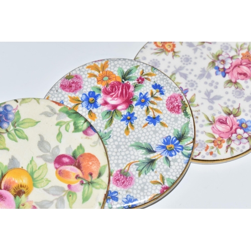 324 - THREE ROYAL WINTON CHINTZ COASTERS in varying designs to include 'Old Cottage Chintz,' 'Eleanor,' an... 