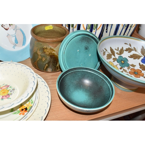 325 - A GROUP OF VINTAGE CERAMICS to include a pair of French St Clement vases with art nouveau style deco... 