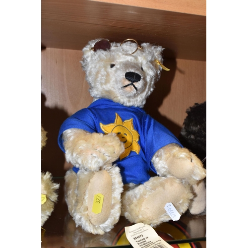 327 - UNBOXED STEIFF FOR DANBURY MINT FOUR SEASONS MOHAIR TEDDY BEAR COLLECTION, 'Dylan' Spring, with bunc... 