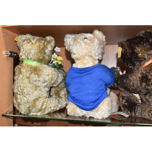 327 - UNBOXED STEIFF FOR DANBURY MINT FOUR SEASONS MOHAIR TEDDY BEAR COLLECTION, 'Dylan' Spring, with bunc... 