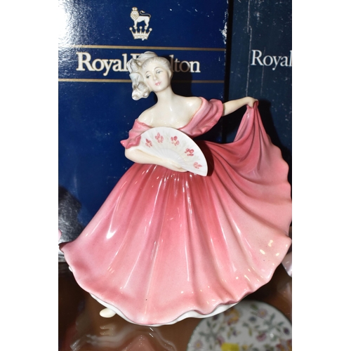 331 - A GROUP OF FIVE BOXED ROYAL DOULTON FIGURINES comprising two differing versions of 'Elaine' comprisi... 