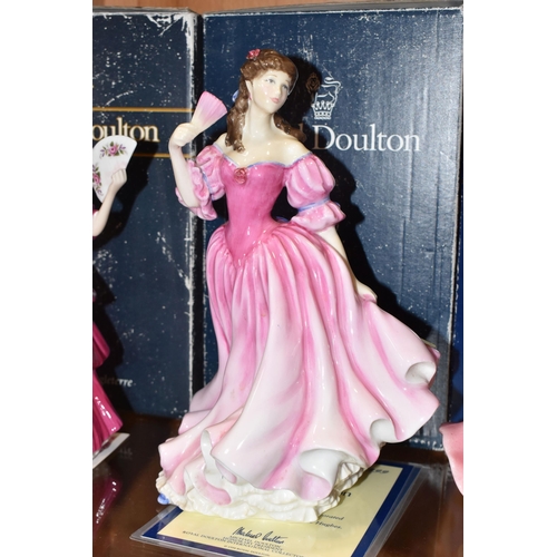 331 - A GROUP OF FIVE BOXED ROYAL DOULTON FIGURINES comprising two differing versions of 'Elaine' comprisi... 