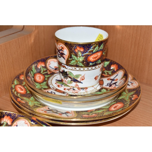 333 - A SET OF SIX 'IMARI PATTERNED' DAVENPORT TEA/COFFEE TRIOS to include six cups (four with red Davenpo... 