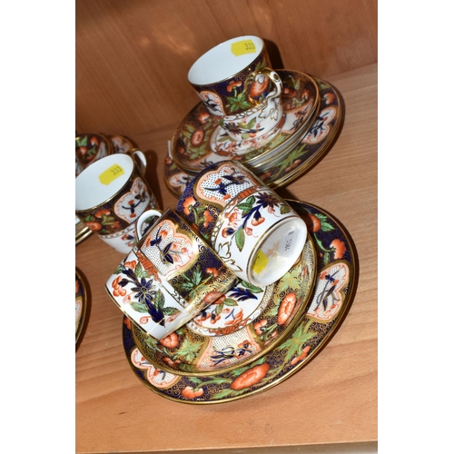 333 - A SET OF SIX 'IMARI PATTERNED' DAVENPORT TEA/COFFEE TRIOS to include six cups (four with red Davenpo... 