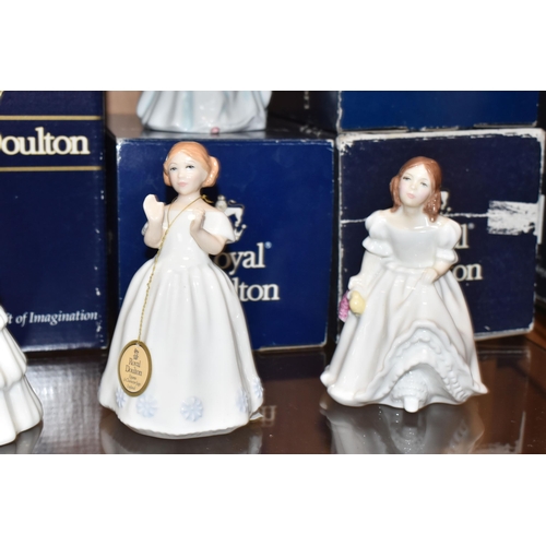 341 - TEN BOXED ROYAL DOULTON FIGURINES, comprising Buttercup HN3908, Penny HN2424, Rose HN2123, Fair Maid... 