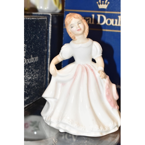 341 - TEN BOXED ROYAL DOULTON FIGURINES, comprising Buttercup HN3908, Penny HN2424, Rose HN2123, Fair Maid... 