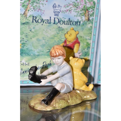 347 - A GROUP OF BOXED ROYAL DOULTON WINNIE THE POOH FIGURES, comprising Winnie the Pooh and the Paw-Marks... 