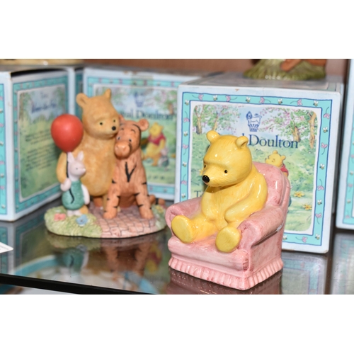 347 - A GROUP OF BOXED ROYAL DOULTON WINNIE THE POOH FIGURES, comprising Winnie the Pooh and the Paw-Marks... 