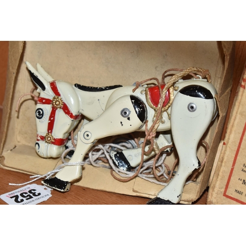 352 - A BOXED MOKO LESNEY MUFFIN THE MULE JUNIOR PUPPET, c.1950's, Muffin appears complete and in fairly g... 