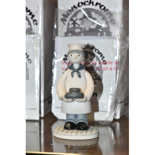 354 - SIX BOXED ROBERT HARROP DESIGNS LTD 'CAMBERWICK GREEN' MONOCHROME EDITION FIGURES, limited editions,... 