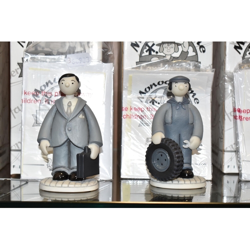 355 - SEVEN BOXED ROBERT HARROP DESIGNS LTD 'CAMBERWICK GREEN' MONOCHROME EDITION FIGURES, limited edition... 