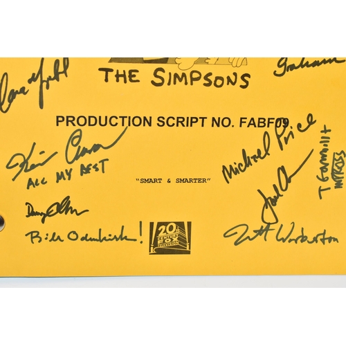 366 - A SIGNED PRODUCTION SCRIPT FOR THE SIMPSONS NO. FABF09 'SMART AND SMARTER' with a signed cover to in... 