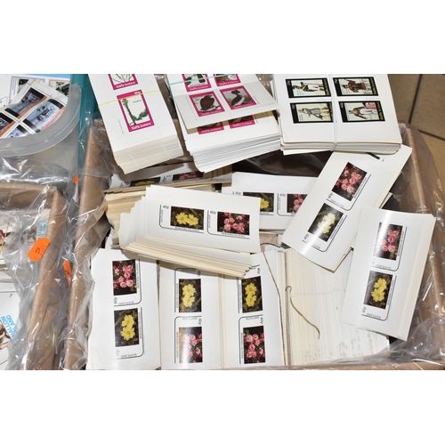 369 - FOUR BOXES OF 'CINDERELLA/LOCAL' STAMPS to include thousands of Staffa Scotland, Oman, Holy Island, ... 