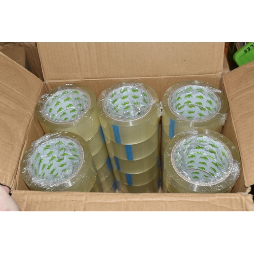 390 - FIVE BOXES OF CLEAR TAPE, each box contains thirty - six rolls of clear rhino tape 48mm x 66m, total... 