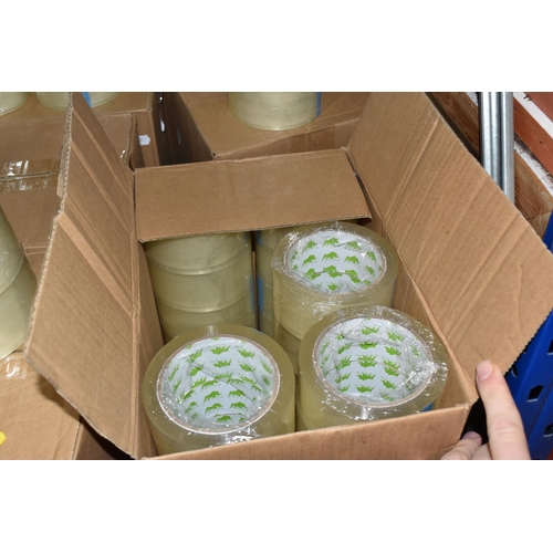 390 - FIVE BOXES OF CLEAR TAPE, each box contains thirty - six rolls of clear rhino tape 48mm x 66m, total... 