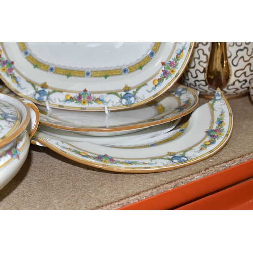 395 - FIFTY-EIGHT PIECES OF MINTON DINNERWARE, 'Helena' Reg No. 719219, comprising two large footed, cover... 