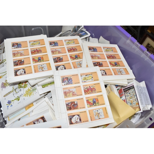 400 - FOUR BOXES OF 'CINDERELLA' AND 'LOCALS' STAMPS to include thousands of Fujeira, Sverige, Nagaland, H... 