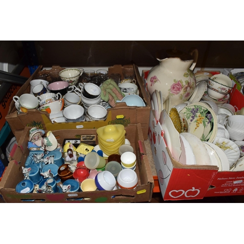 433 - SIX BOXES OF MIXED VINTAGE CERAMICS ETC to include a large quantity of assorted vintage tea cups and... 